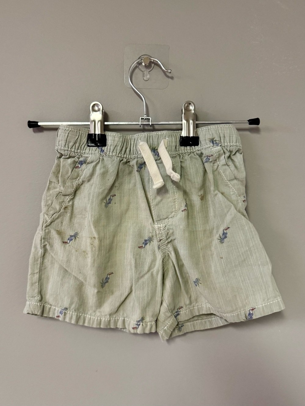 OshKosh B'gosh Pale Green Drawstring Boys' Shorts with Tiny Print